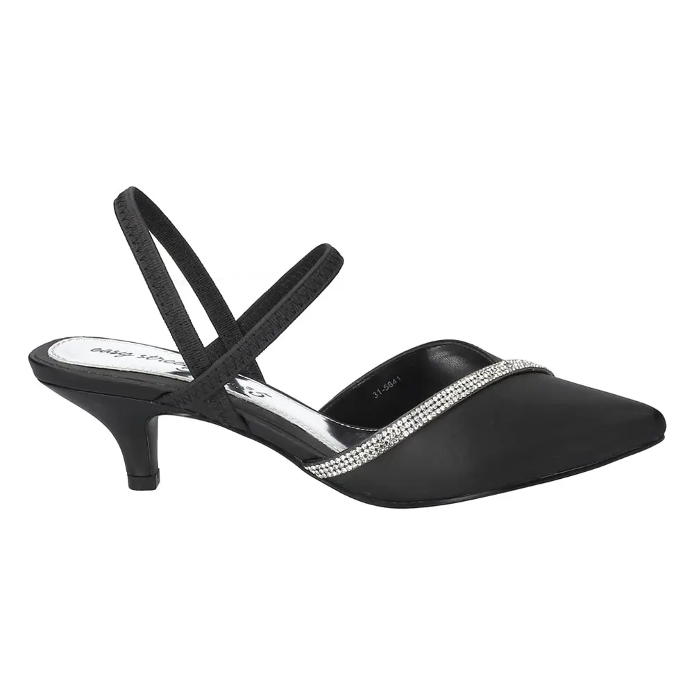 Easy Street Womens Unna Pointed Toe Slingback Pumps Dress Casual Low Heel 1-2" - Black