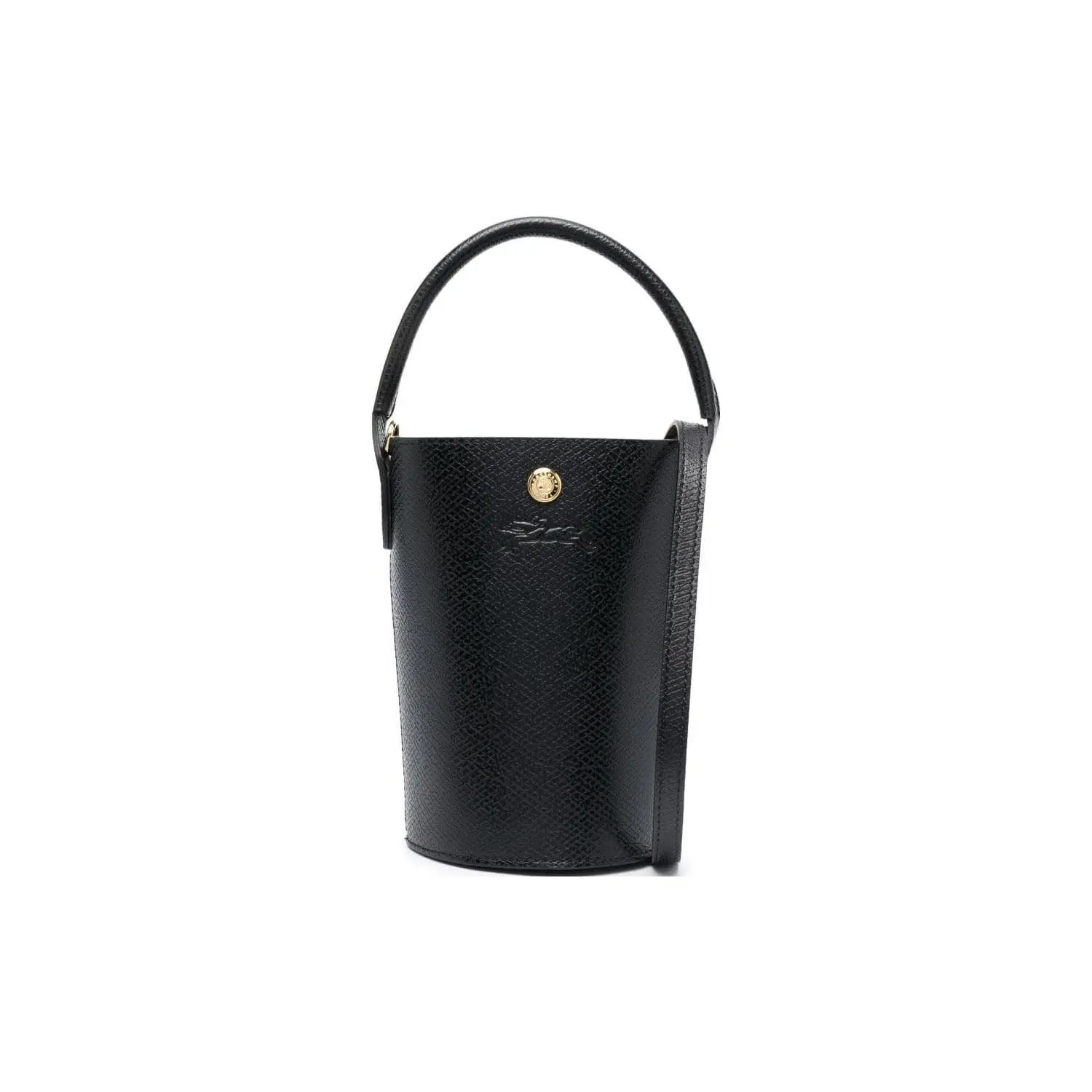 LONGCHAMP Épure 12 Mini Bucket Bag In Black Leather With Snap Closure For Women
