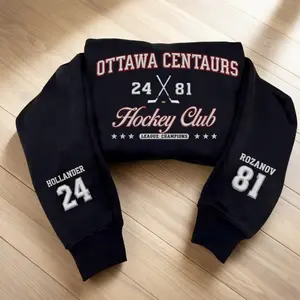 Ottawa Centaurs League Champions Embroidered Sweatshirt,Hollander 24 Rozanov 81 Sports Fan Gift, Embroidered Hockey Sweatshirt