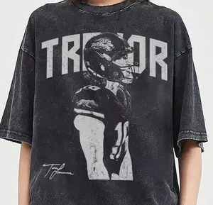 Trevor Lawrence Vintage 90s Shirt: Relaxed Fit Comfort Colors Pigment Dyed Tee in Faded Soft Cotton for Casual Streetwear and Everyday Football Vibes