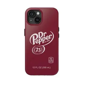 Dr Pepper Soda Can Phone Case Pop Drink for iPhone 11, 12, 13, 14, 15, 16 & Pro Max Plus - Durable, Impact-Resistant, Glossy Finish, No Warranty