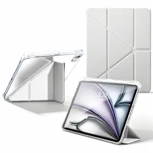 Solid Color Case for iPad Air M4 2026 8th/7th/6th/5th/4th Gen with Pen Holder , Compatible with iPad 11th/10th & iPad Pro M5 2025 11 inch , Y-Fold Stand with Hard PC Back Cover,Auto Wake/Sleep, Multi-Angle Viewing,Anti-Bend, Tablet Protection