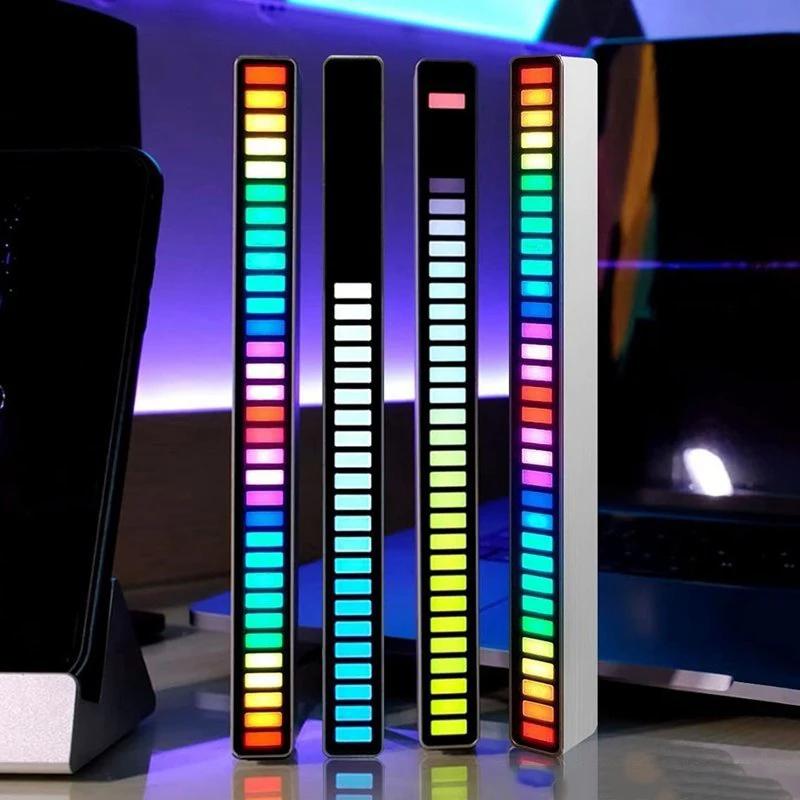 【Summerwins】Joytutus Modern RGB Voice Controlled Synchronous Rhythm Light USB Powered LED Pickup Light for Gaming Esports & Parties Car Desktop Sound Sensing Atmosphere Lighting Decorative Sync to Sound Portable Acrylic Rechargeable Smartphones