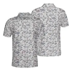 Men’s Classic Camouflage Golf Polo Shirt – Lightweight Breathable Performance Camo Outdoor Golf Wear