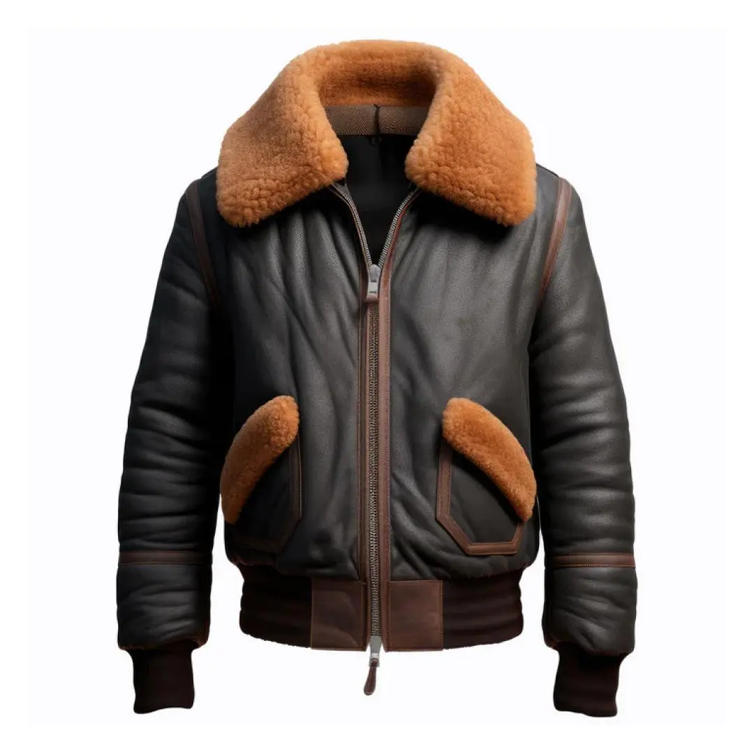 Men's Brown B3 Aviation Natural Bomber Leather Jacket