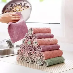5pcs/10pcs Thickened Absorbent Cleaning Cloths, Soft Durable Multi-Purpose Wipes for Home Use, Non-Shedding Dish Towels