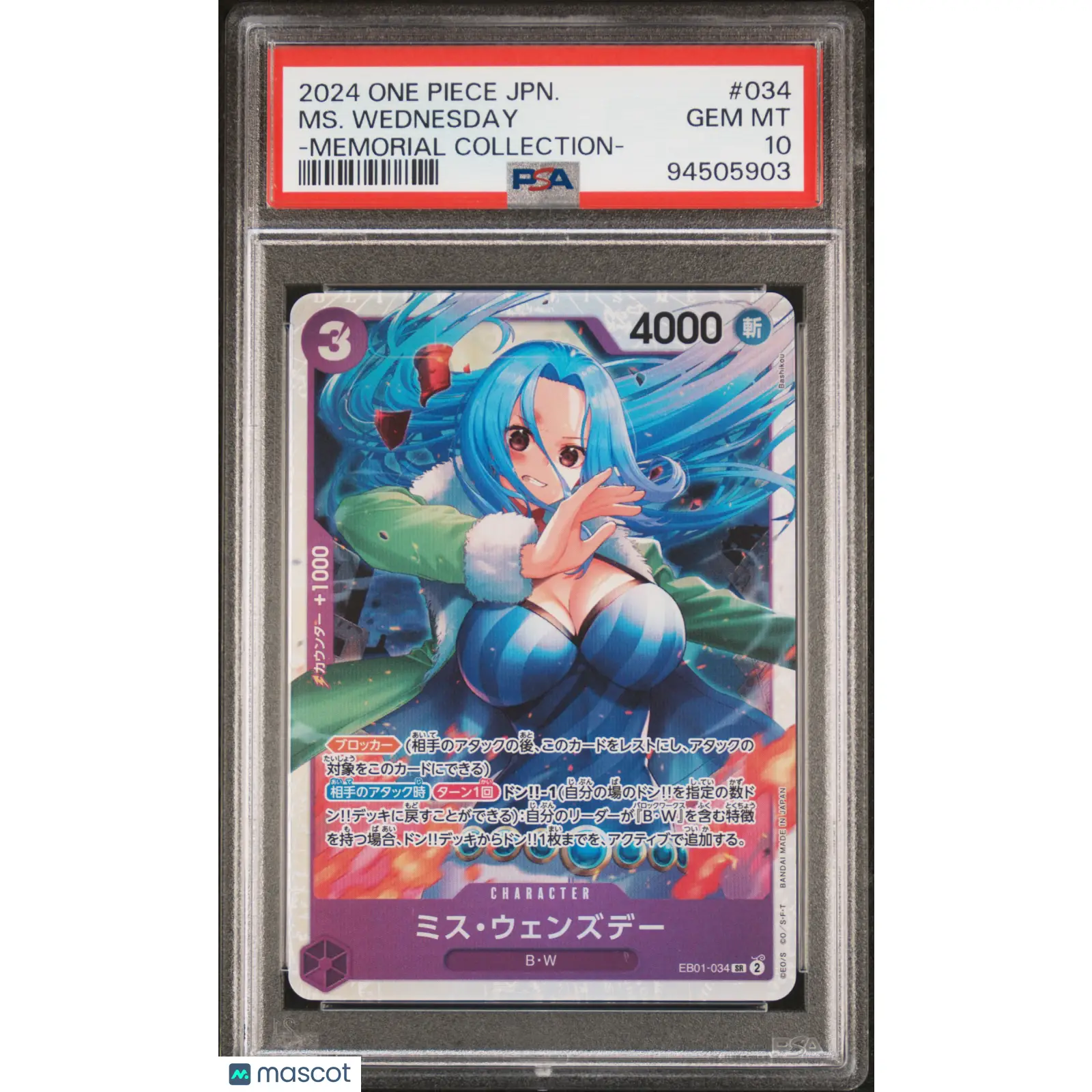 PSA One Piece CCG MS. Wednesday #034 Japanese 10