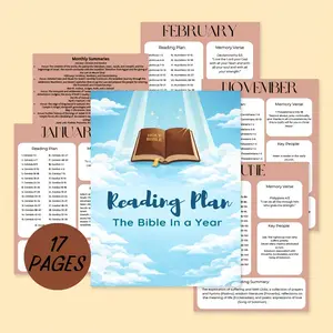 Monthly Bible Study Record Book & Scripture Journal - 17-Page Notebook with Monthly Reading Plans, Memory Verses, Key People Profiles & Daily Devotion Logs, Complete Bible Reading Tracker