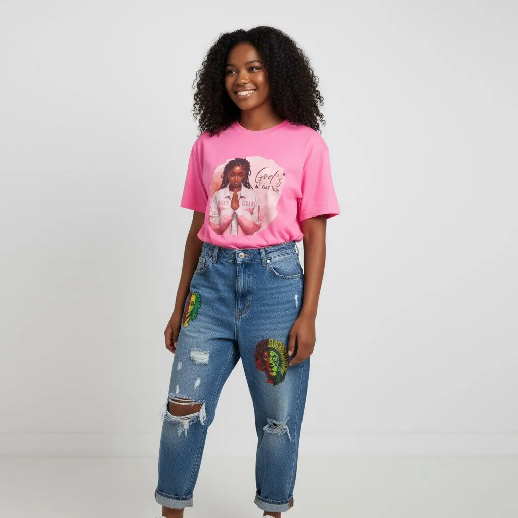 American Bazi - High Waist Distressed Mom Jeans