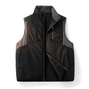Fleece Warm Vest Unisex Winter Heated Cold-Proof Sports Loose Colorblock Layered Sleeveless Jacket