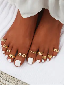 Women's Elegant Hollow Out Design Hoop Toe Ring, Band Toe Ring, Fashionable Toe Ring for Women & Girls, Adjustable Toe Rings, Body Jewelry for Party, Daily Clothing Decor, for Birthday Gift, Toe Accessories