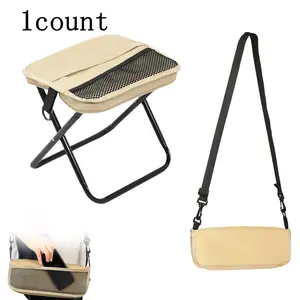 Portable Folding Stool with Carry Bag, Collapsible Camping Stool, Outdoor Footstool for Travel Walking Hiking Fishing Picnic Barbecue, Lightweight Foldable Stool