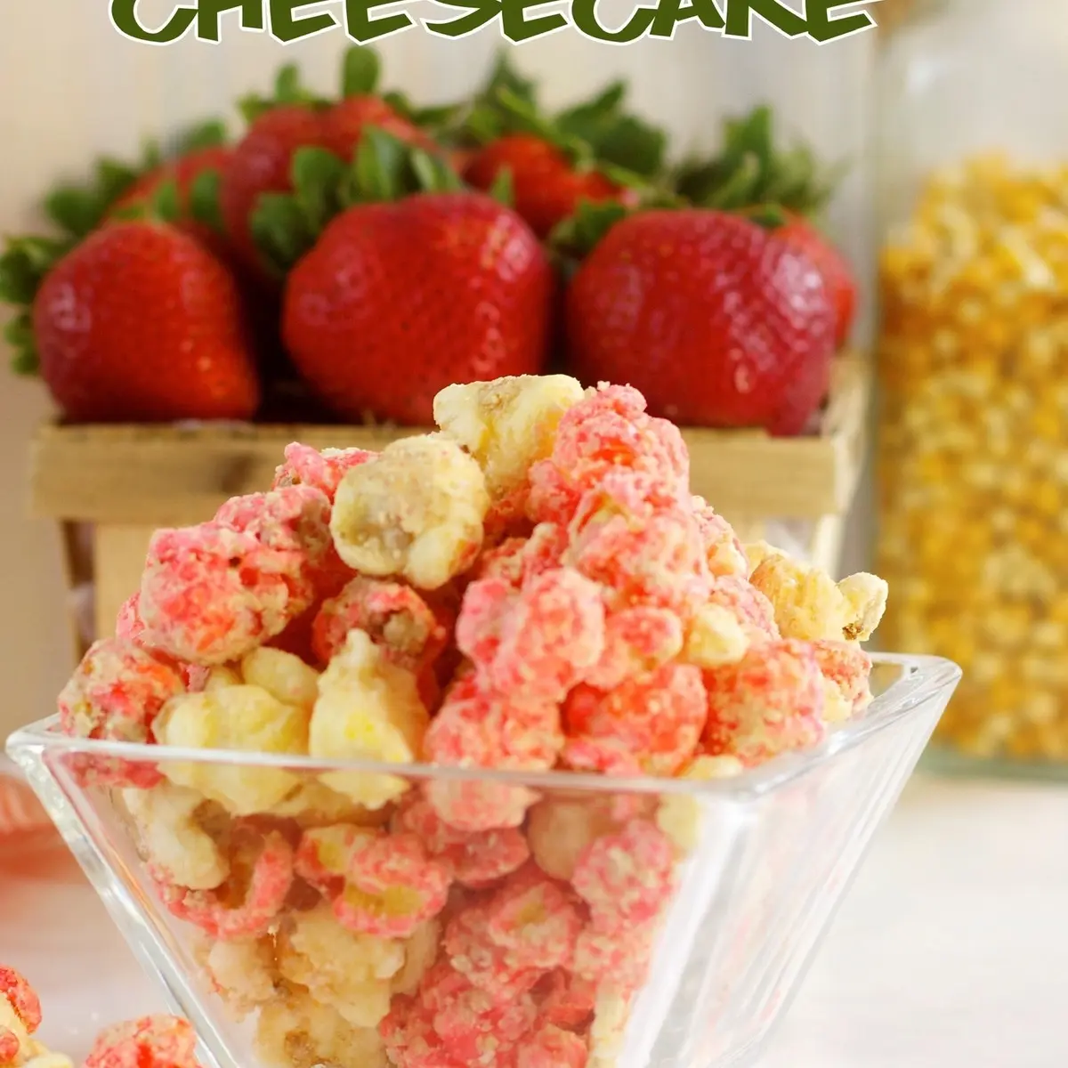 Strawberry Cheesecake, Crunchy Snack Crispy Popcorn Sweet