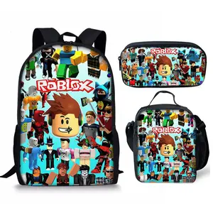 2026 New Roblox School Bag Three-piece Set Backpack Meal Bag Pen Case Combination Set DIY Printed Backpack
