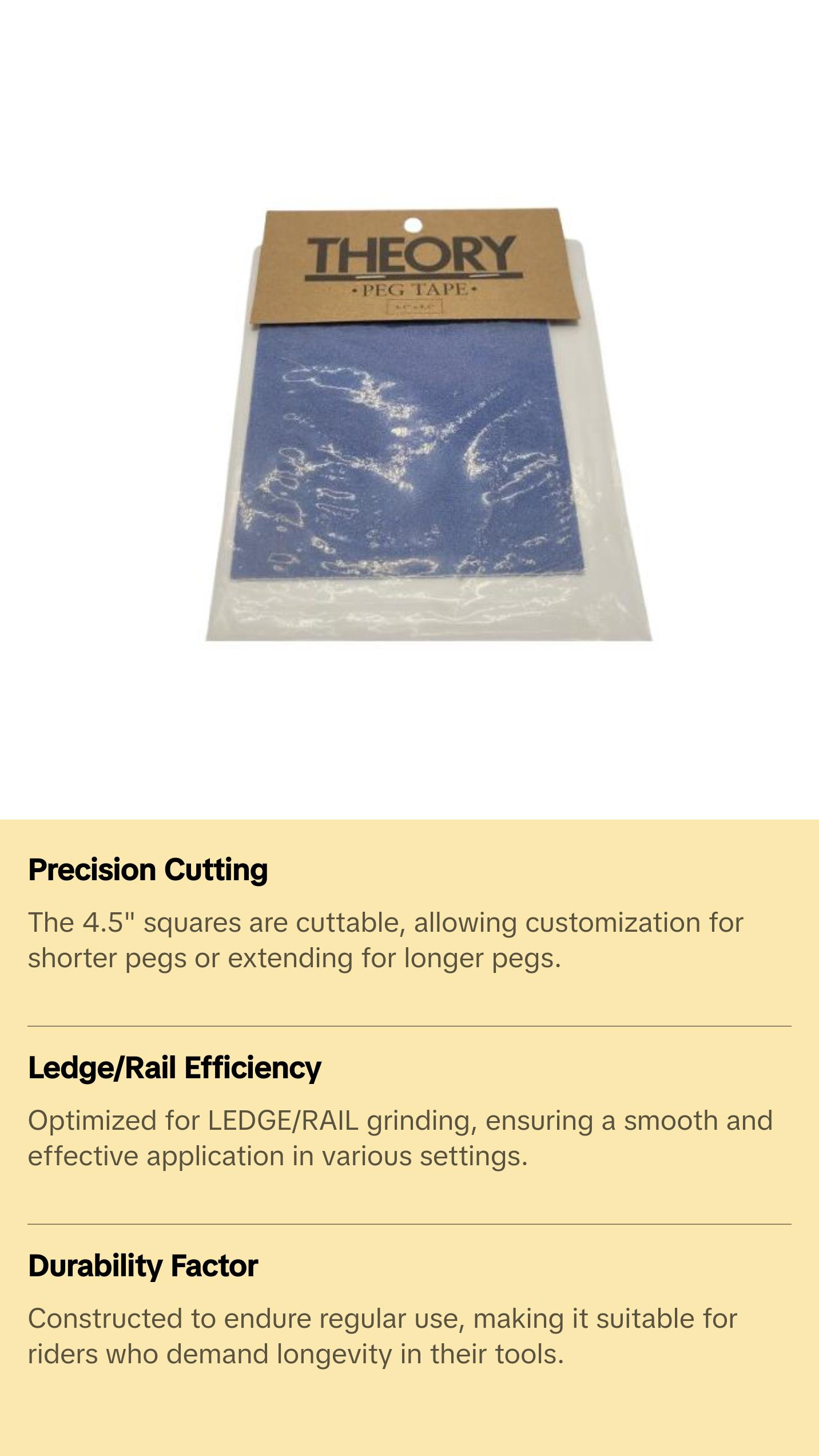 THEORY PEG GRIP TAPE Blue 4.5" x 4.5" - High-Density Packing for Versatile Use in Various Applications