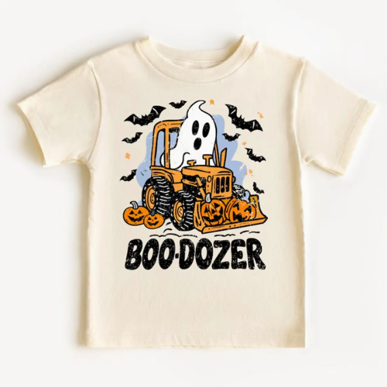 Funny Halloween Construction T shirt, Boo-Dozer Toddler Graphic Tee, Cute Bulldozer Halloween Shirt for Boys,Trendy boy Halloween Shirt Gift