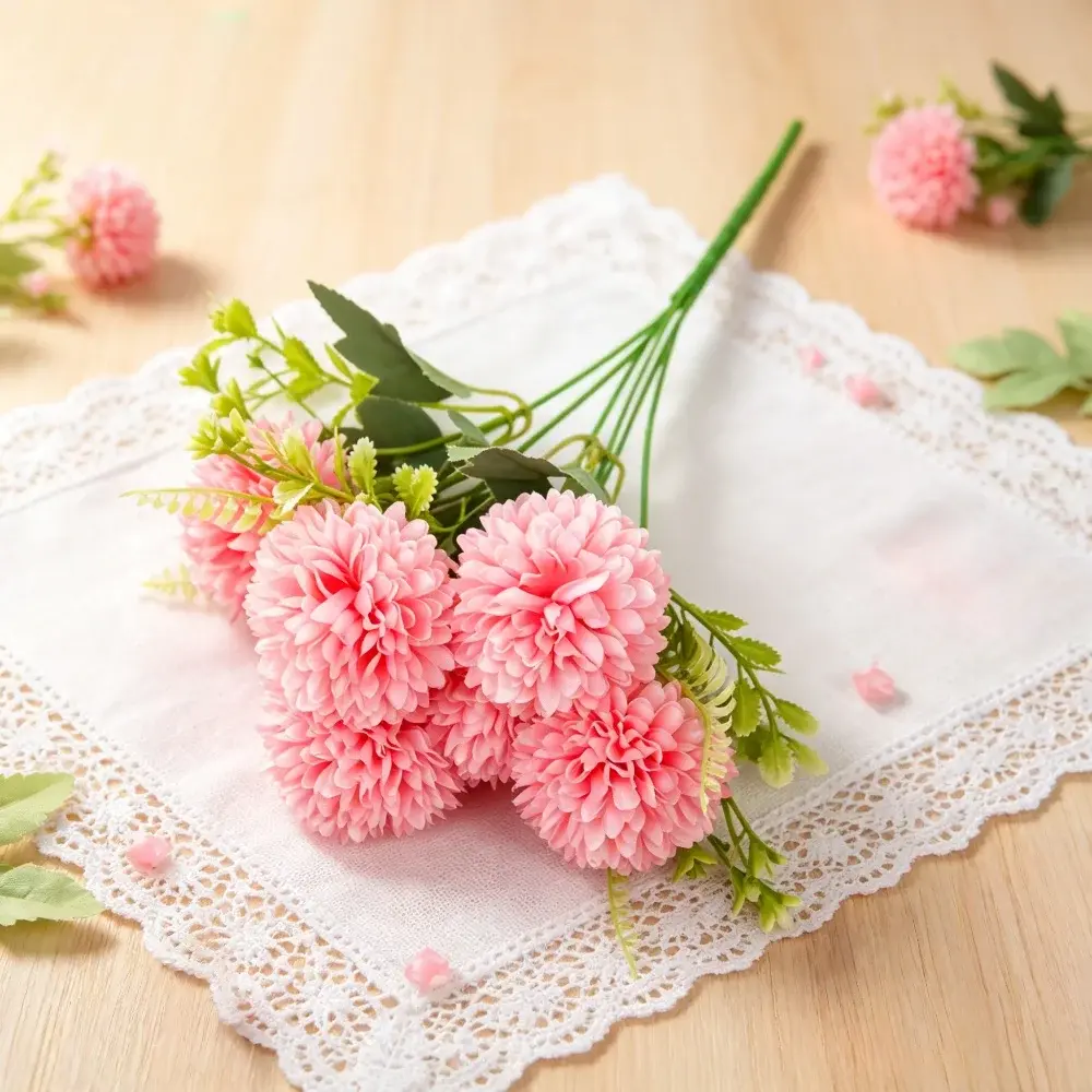 Colorful and vibrant artificial spherical flower bouquets, realistic silk bouquets suitable for retail, wholesale, home and interior decoration