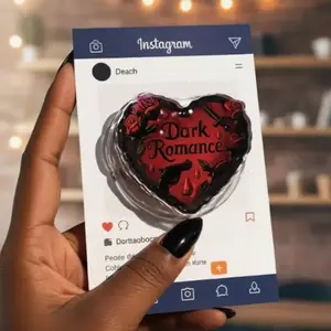 Dark Romance Kindle Grip, Gothic  Roses Heart Dark Holder, Bookish Accessory, Lady Reading Booktok, Gift For Her