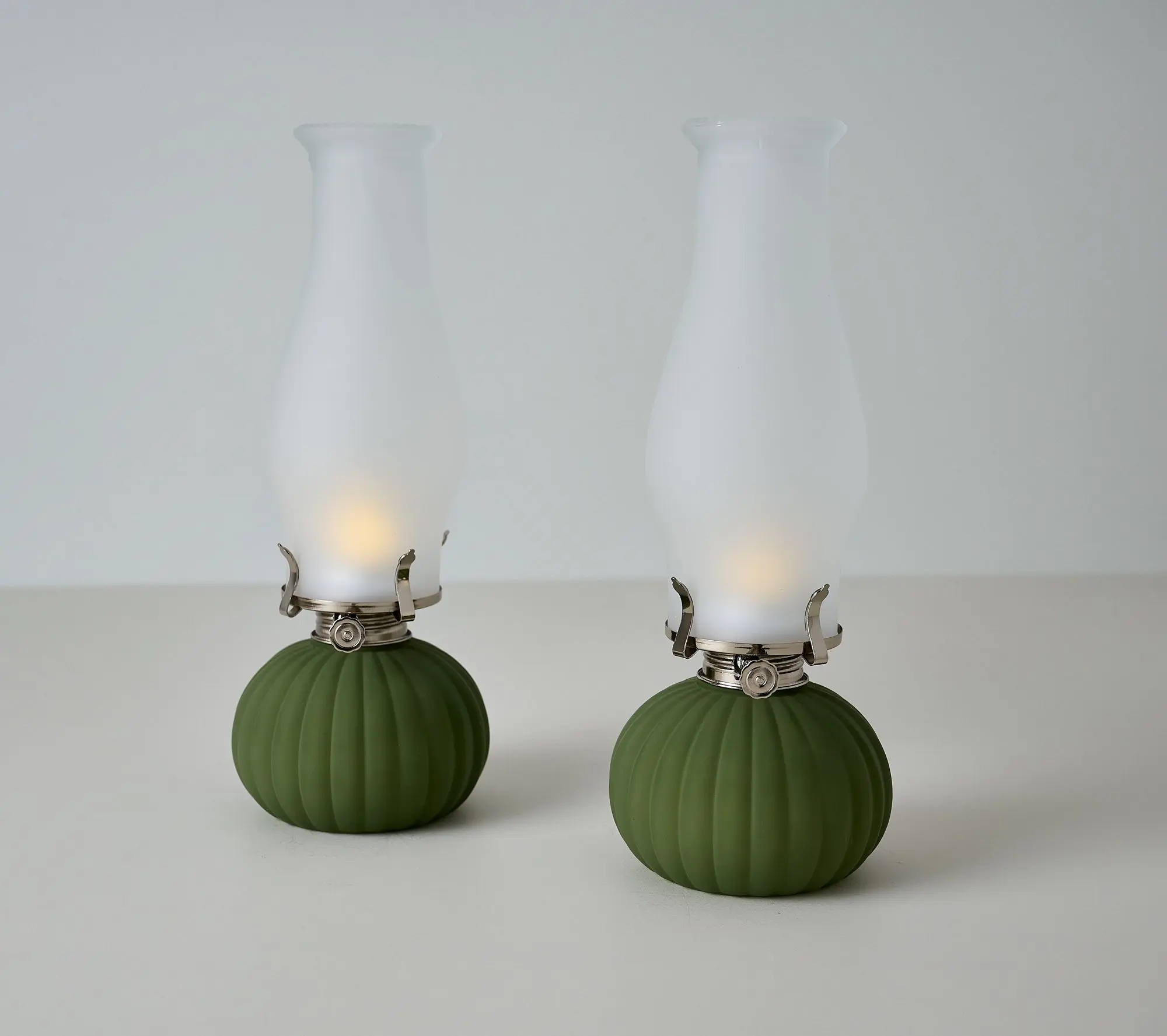 Bethlehem Lights Set of 2 Faux Oil Lamps with Flame Dial