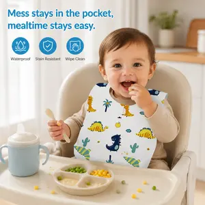 1 Pack Disposable Bib, Waterproof Oil Proof Leak Proof Adjustable Neck Design, Independent Portable Package For Daily And Outdoor Dining Use
