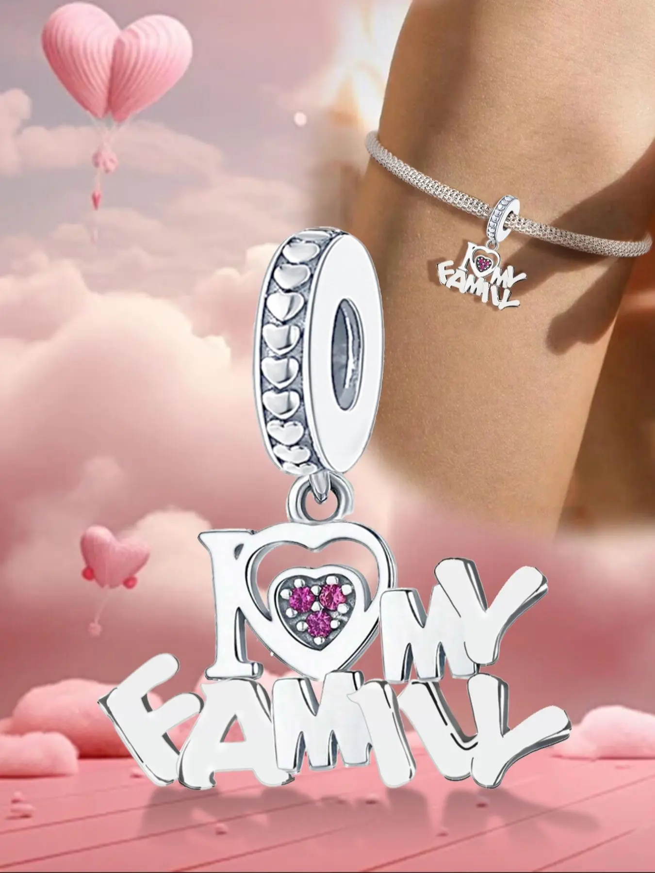 Heart & Footprint Design Charms, Fashionable DIY Jewelry Making Kit for Bracelet & Necklace, Creative Craft Materials, Holiday Gift Pendant Jewelry, Fashion Accessory, Fashion Chic Accessories