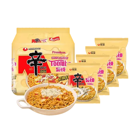 Nongshim Shin Ramen Ramyun Toomba Spicy Creamy Flavor Stir Fry  Instant Noodles- 4.83oz*4 Packs 【Edward Lee Pick】【Culinary Class Wars】 Gourmet Korean Food Pansit