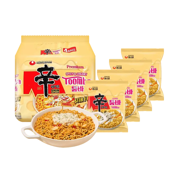 Nongshim Shin Ramen Ramyun Toomba Spicy Creamy Flavor Stir Fry  Instant Noodles- 4.83oz*4 Packs 【Edward Lee Pick】【Culinary Class Wars】 Gourmet Korean Food Pansit