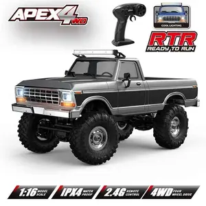 1:16 4WD Rc Car Full Scale Off-Road 2.4G Remote Control Cars With LED Monster Trucks Race Cars Model Toys For Kids Adult Gifts