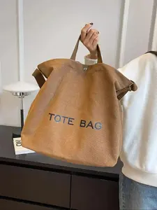2026 Simple Women's Letter-printed Handbag, Casual Large-capacity Shoulder Bag That Can Be Worn Cross-body, Suitable for Work and School, Fashionable and Versatile Daily Use Bag, Stylish Tote Bag