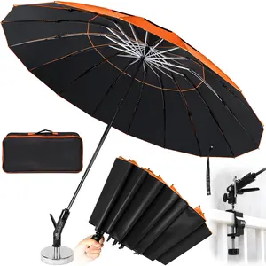 【2026 Latest Upgraded】60" Folding HVAC Umbrella with MagneticBase, Universal Clamp Included, Reinforced 16-Rib Fiberglass Frame, Portable Wind-Resistant Design, Carry Bag Included, 180°Adjustable for HVAC Use andOutdoor Activities