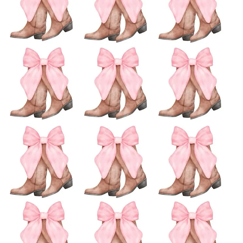 Cowgirl boots cupcake topper EDIBLE toppers Boots and Bows cookies Cowgirl party