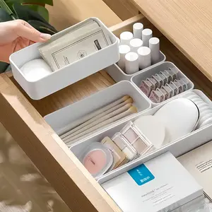 7pcs/set drawer internal storage box, which can separate the cosmetics storage box and skin care product organizer on the dresser table, suitable for all drawers of different sizes