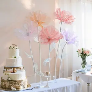 Large Colorful Fabric Flower Decoration, 50cm Artificial Floral Ornament for Wedding Aisle Decor, Forest Style Bridal Pathway Accessory, Artificial Flowers