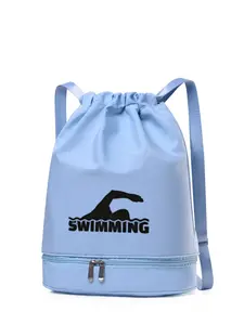 Swim Action Print Backpack, Fashionable Simple Crossbody Bag, Adjustable Strap, Separate Compartment, All-Season Design, Ideal Gift