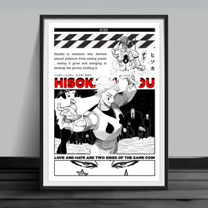 HunterxHunter Hisoka Anime Poster, Manga Art, Anime Wall Print, Minimalist Wall Decor, Gift For Anime Fans