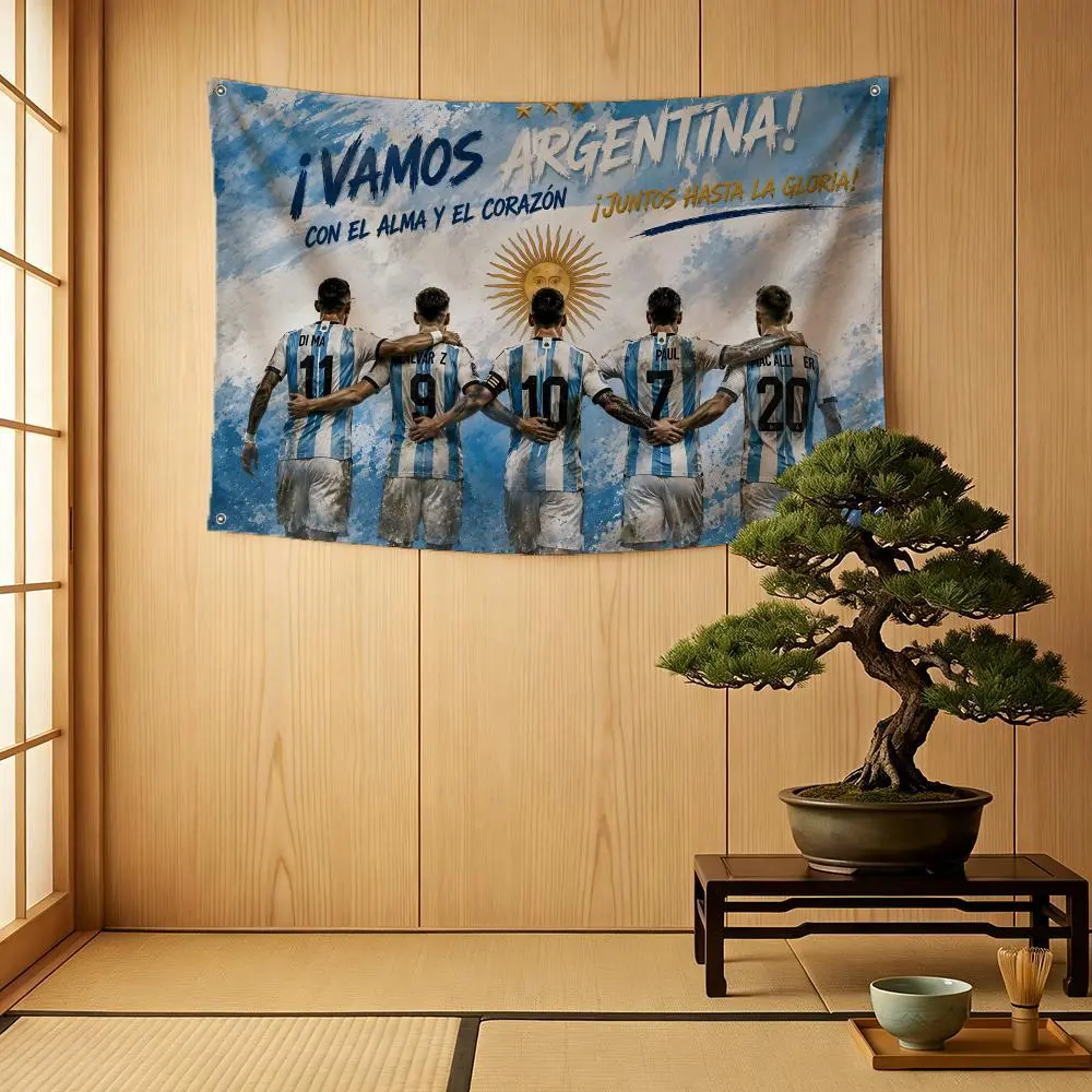 Argentine Football Flags Outdoor Camping Party Flags Wall Art Home Decor.
