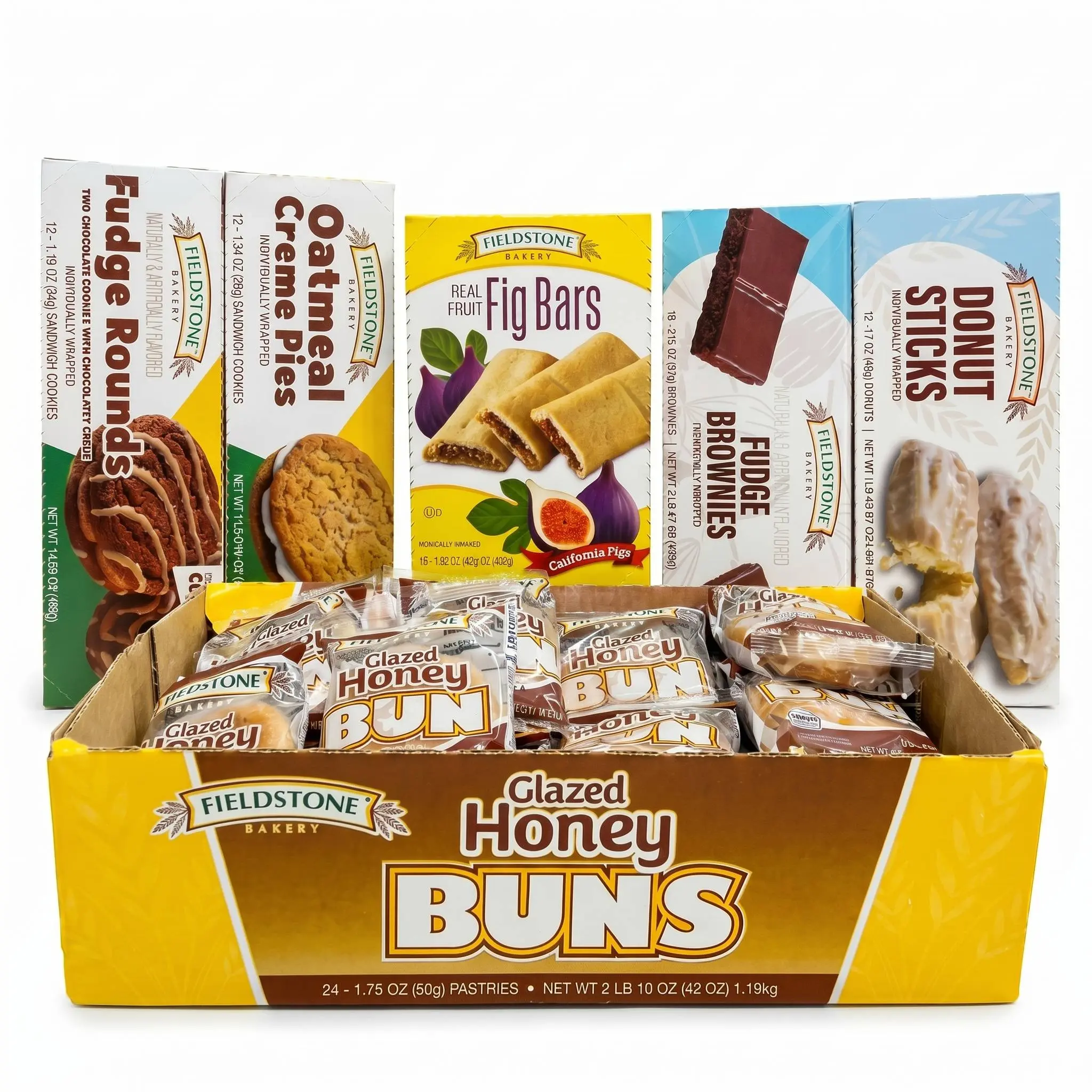 Fieldstone Bakery Variety Packs, Individually Wrapped Pastries, Choose Ultimate Bakery, Bakery Favorites, Oatmeal & Fudge Round, or Cream Pie Assortment