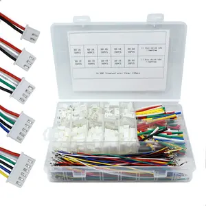 470PCS XH 2.54mm Connector Kit 2-Pin/3-Pin/4-Pin/5-Pin/6-Pin Connector Straight Male Plugs & Female Sockets & 24AWG Pre-Crimp Terminal Wire. Colored Heat Shrink Tube