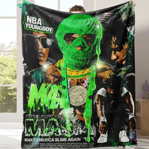 Countdown Sale! YoungBoy Premium Flannel Throw Blanket | Make America Slime Again | Ultra-Soft & Cozy for Hip-Hop Fans Suitable for all four seasons A gift suitable for fans, friends and children and it can express deep love.