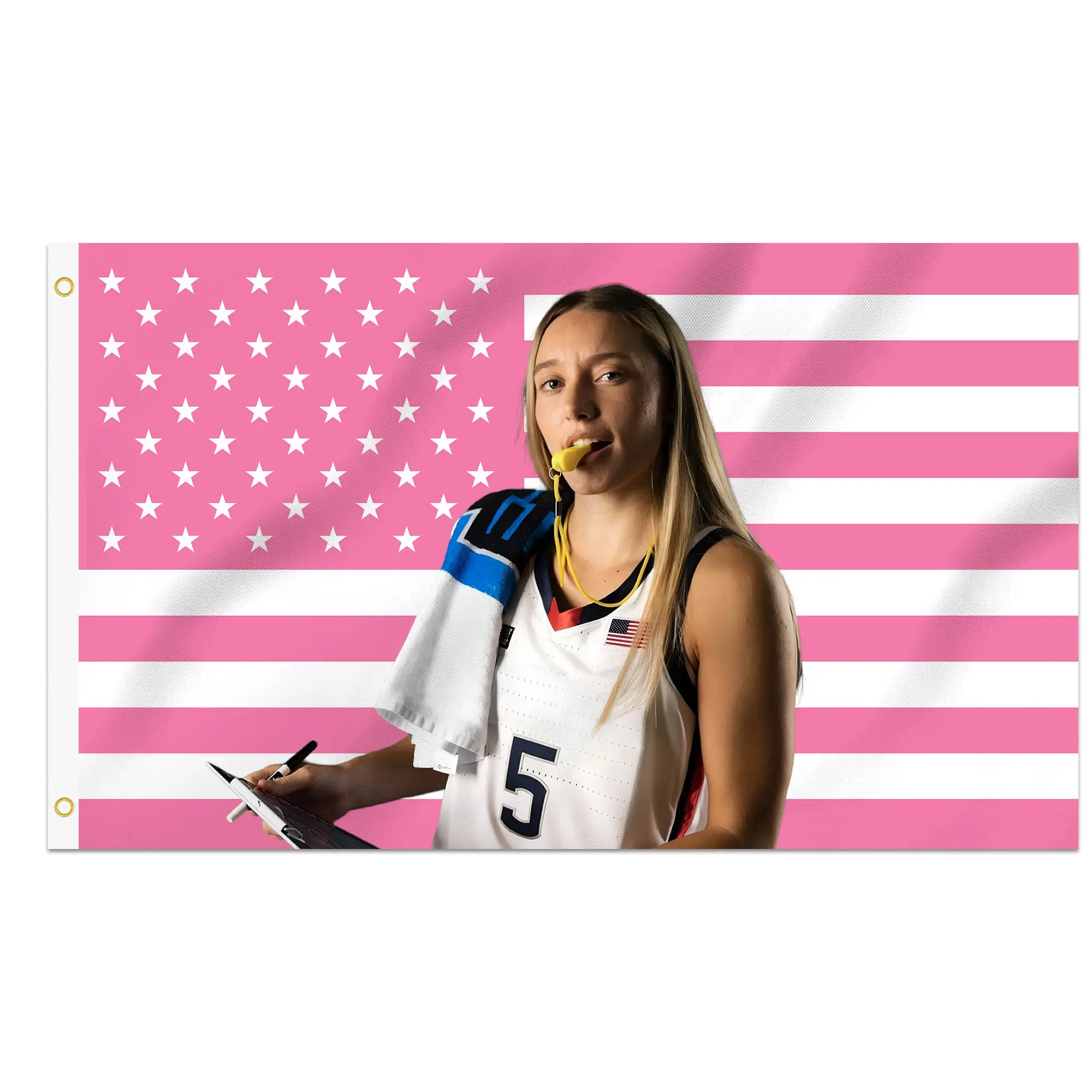 3x5 Ft Paige Bueckers Decorative Flag - Double Stitched, 2 Brass Grommets, Fade-Resistant Colors - Dual Use Wall Decor for College Fans, Indoor-Outdoor Gift (Porch, Dorm Room Hanging), Rectangular