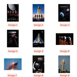 [POSTER No FRAME] Artemis II Mission Moon Mission Crew SLS Rocket Launch, Home Decor Room, Decor For Wall, Gift For Fan