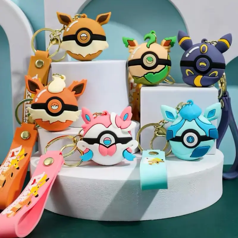 Eevee Pokeballs Pokemon Keychains