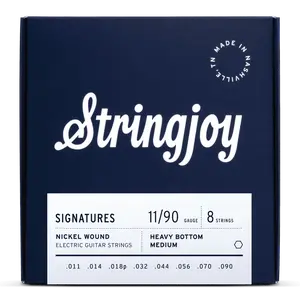 Stringjoy 11-90 8-String Heavy Bottom Medium Gauge Signatures - Nickel Wound Electric Guitar Strings