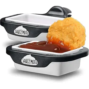 Dip Clip | An in-car sauce holder for ketchup and dipping sauces. As seen on Shark Tank (2 Pack, Black)