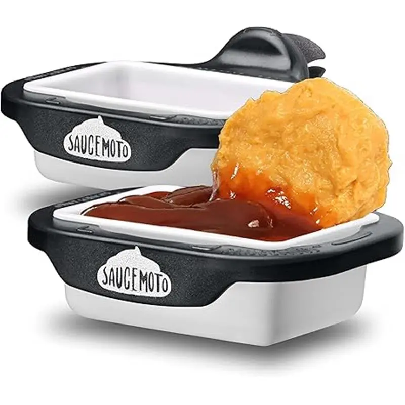 Dip Clip | An in-car sauce holder for ketchup and dipping sauces. As seen on Shark Tank (2 Pack, Black)