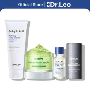 Dr.Leo 4-Step Clinical Acne Repair Kit – Deep Clean Pores, Shrink Pimples Fast & Calm Redness (Cleanser + Clay Mask + Soothing Gel + Drying Lotion) #mothersdaygift