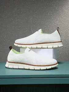 Men's Flyknit Slip-On Shoes, Ultra-Light One-Step On, Breathable Soft Sole, Versatile Casual Sneakers, Comfortable Walking Shoes