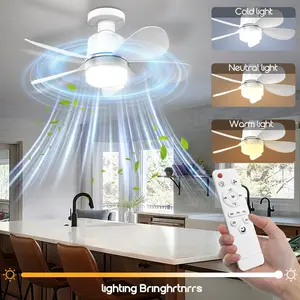 1pc Ceiling Fan Light with Remote Control, Dimmable LED Ceiling Fan with Remote Control, Adjustable Wind Speed, 3-Color Temperature (Cool, Warm, Natural), suitable for bedrooms, kitchens, and living rooms, and is dimmable, Dimmable Warm White