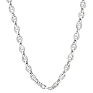Men's Polished Steel Clasp 8.5mm Mariner Flexible Link  23" Chain