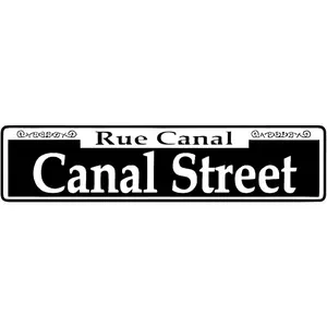 Rue Canal New Orleans Theme Street Sign 16" x 4" Tin Wall Decor French Quarter Mardi Gras Big Easy Luisiana Cajun Style Garage Home Bar Decoration Louisiana Minimalist Design Metal Room B12